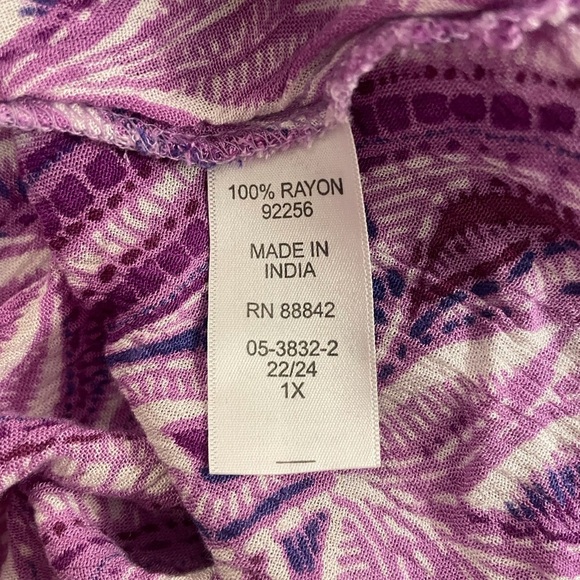 Denim 24/7 Sleeveless Sundress Plus Size 22/24 1X Purple & White - Picture 9 of 13